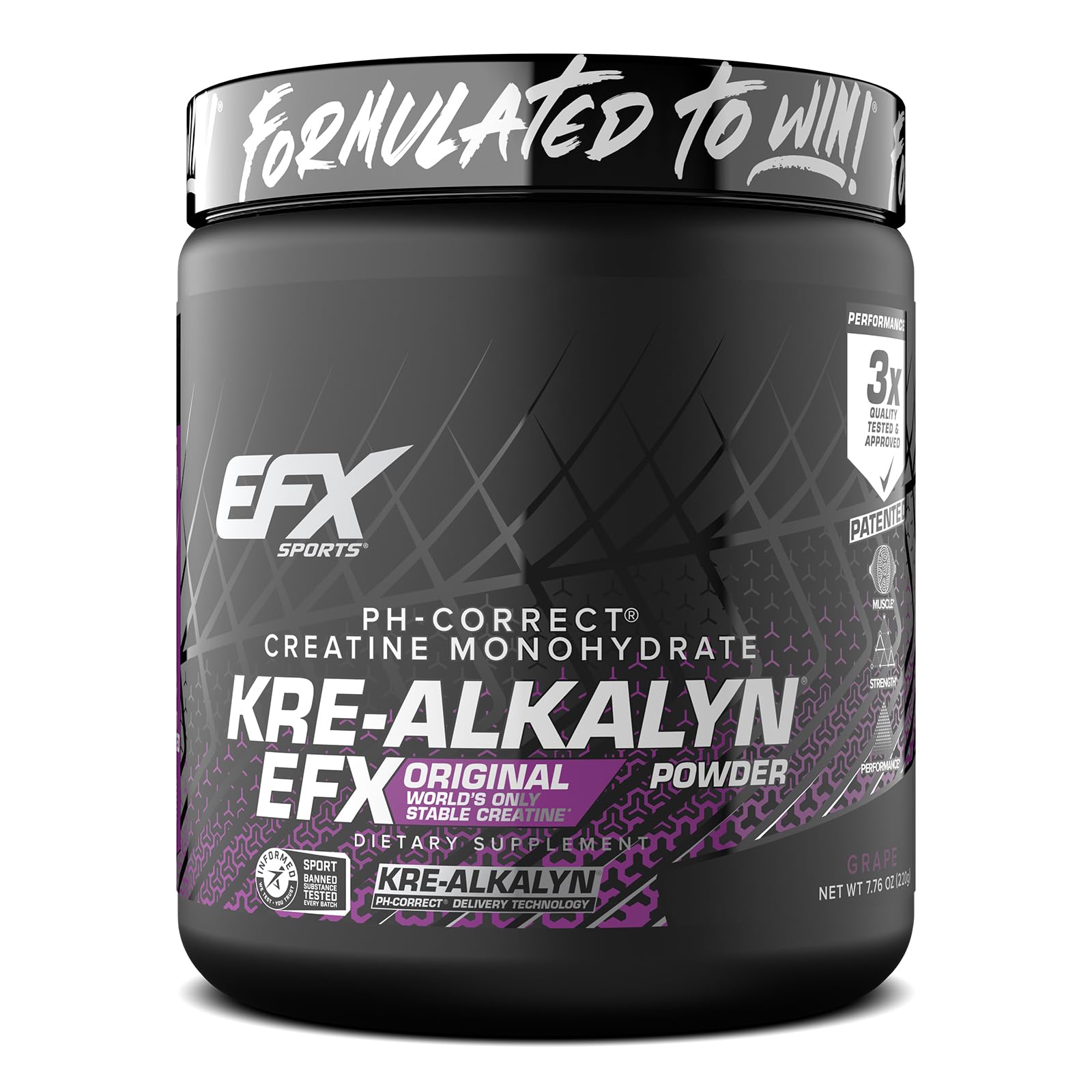 EFX Sports Kre-Alkalyn EFX powder being poured for easy dosing.