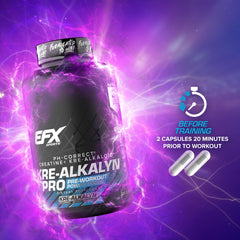 EFX Kre-Alkalyn Pro quality-testing badge shown