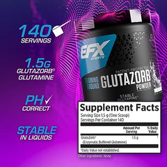 EFX Sports Training Ground Glutazorb powder being scooped into a shaker for workouts.