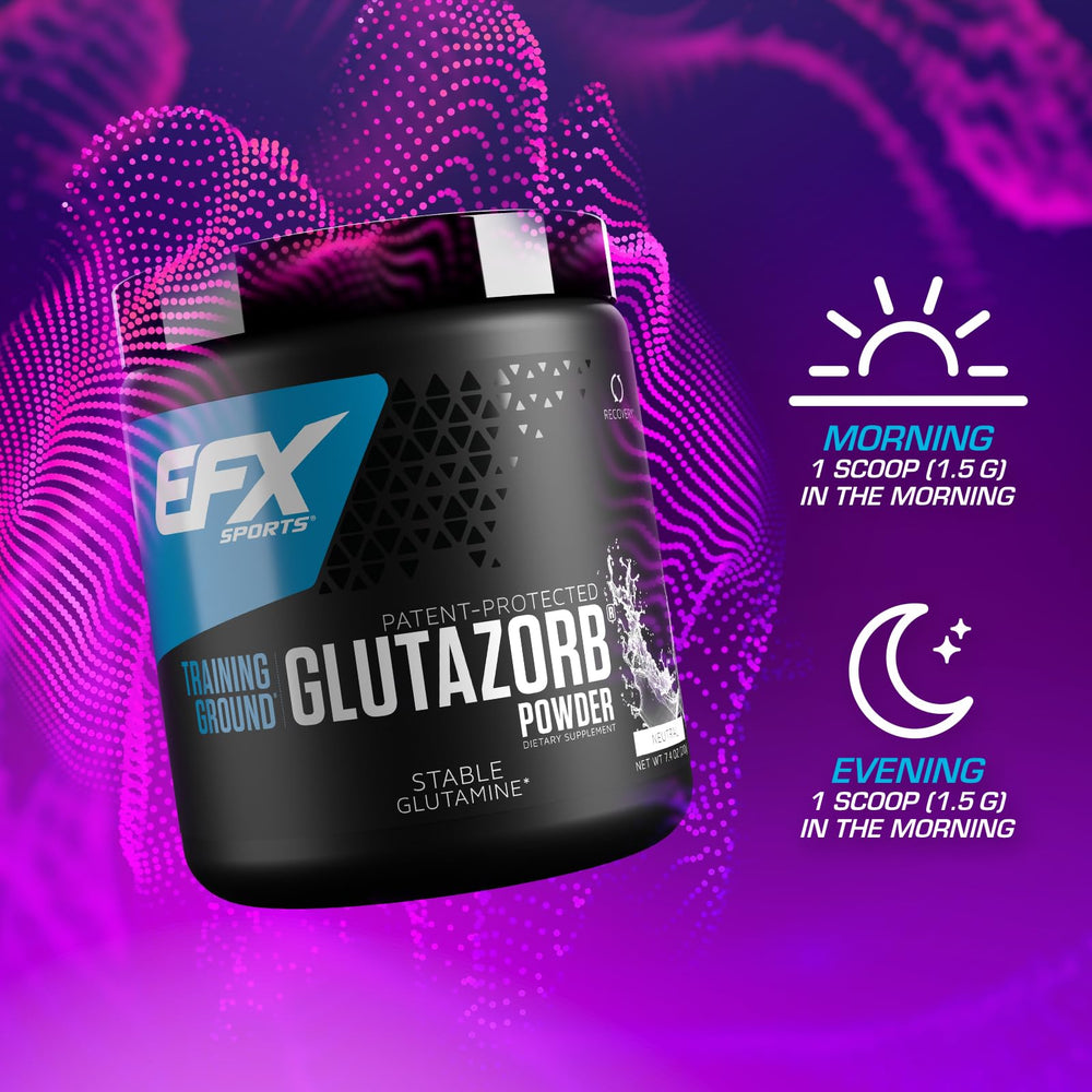 EFX Sports Training Ground Glutazorb with 140 servings per container.