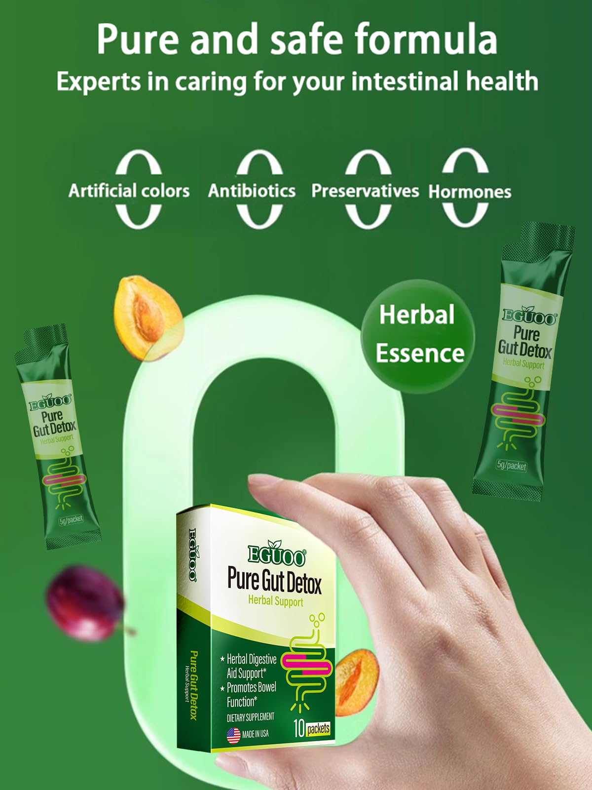 Ingredient detail emphasizing probiotics and enzymes in the blend