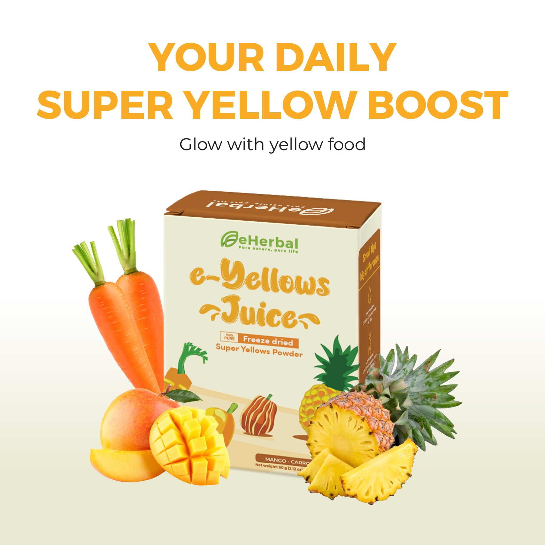 eHerbal powder dissolved in water to illustrate easy mix-and-go energy