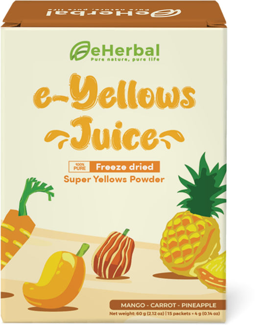 eHerbal PURE NATURE box front shows 15 sachets for convenient daily nutrition