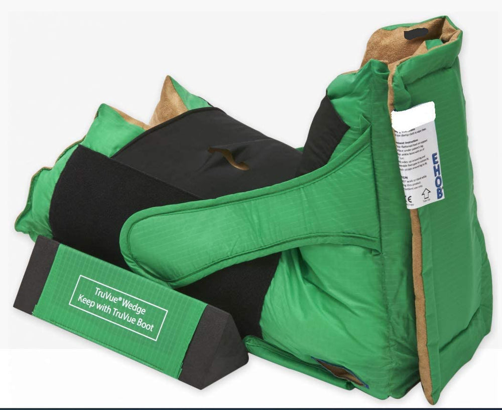 EHOB TruVue petite heel protector wedge boot side view showing low-profile design for heel offloading