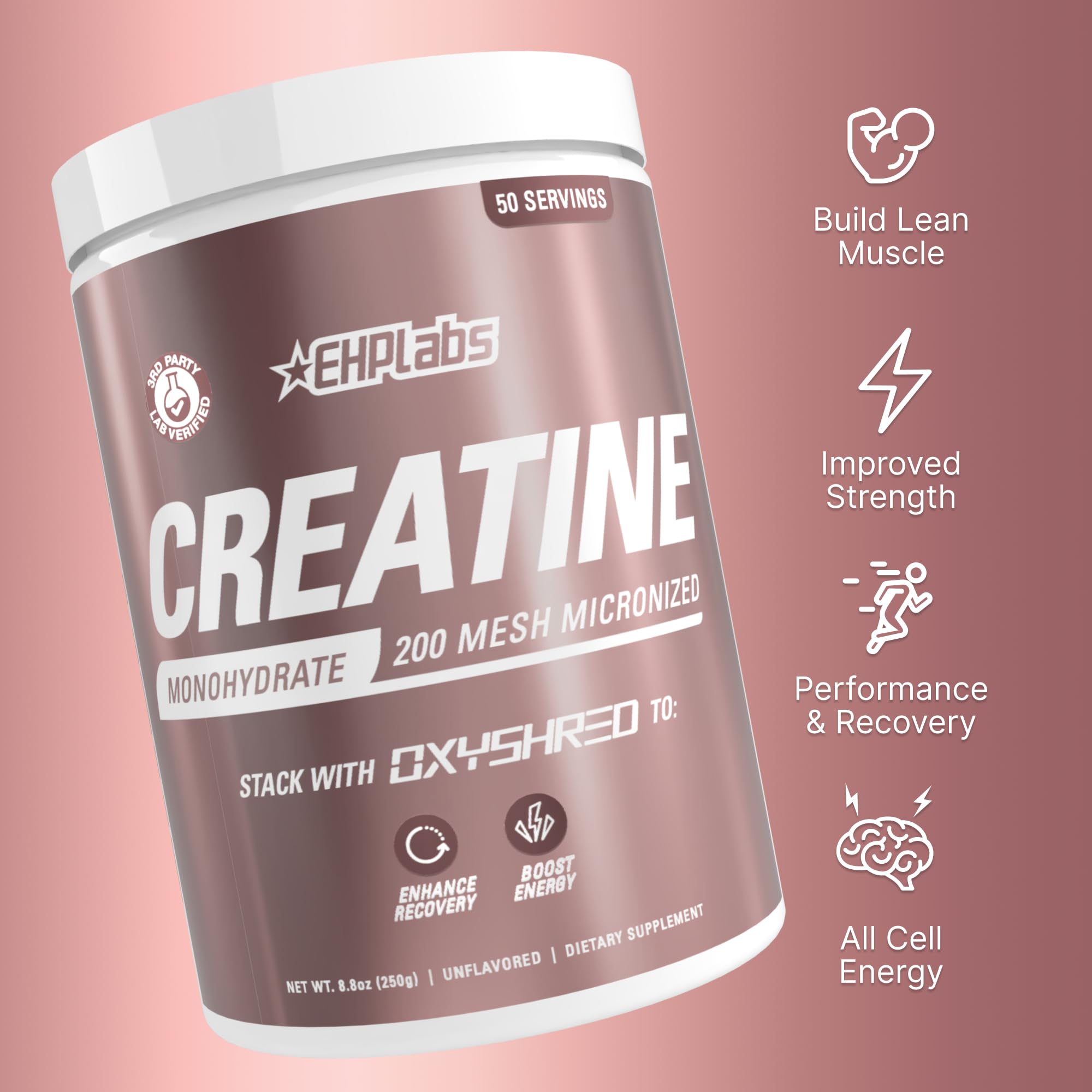 EHP Labs CREA-8 mixed with juice for post-workout fueling.