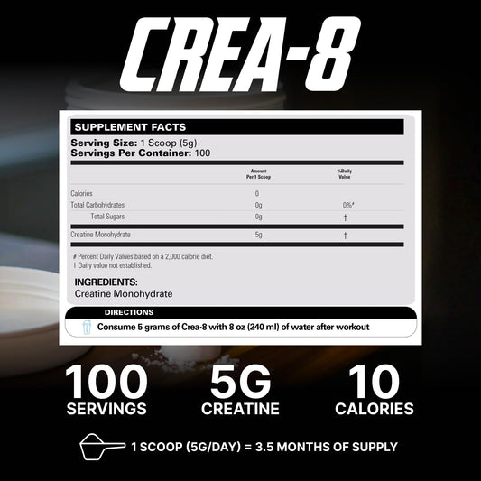 EHP Labs CREA-8 scoop, precision-dosed for consistent servings