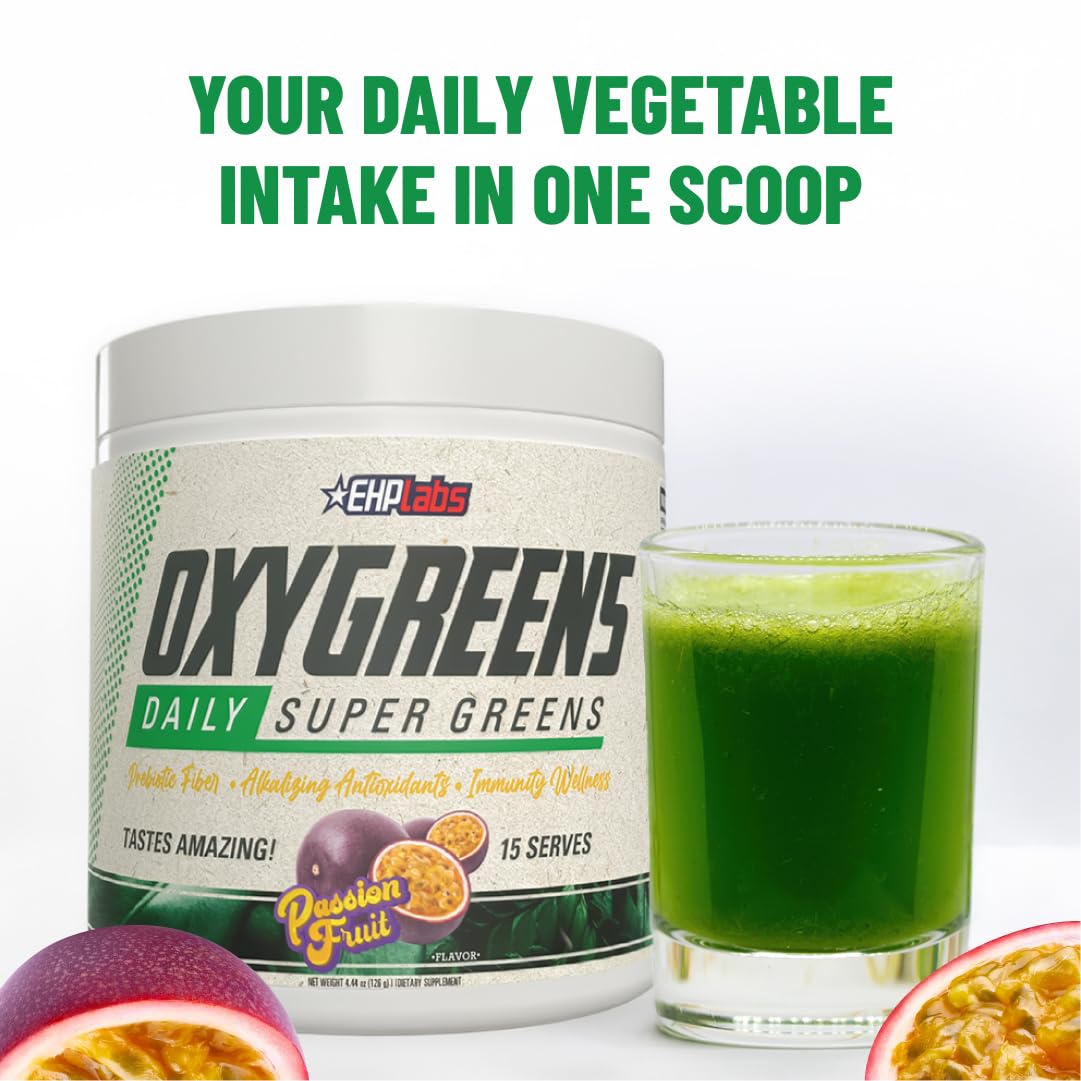 OxyGreens spirulina and chlorella blend highlighting greens and antioxidant-rich nutrients.