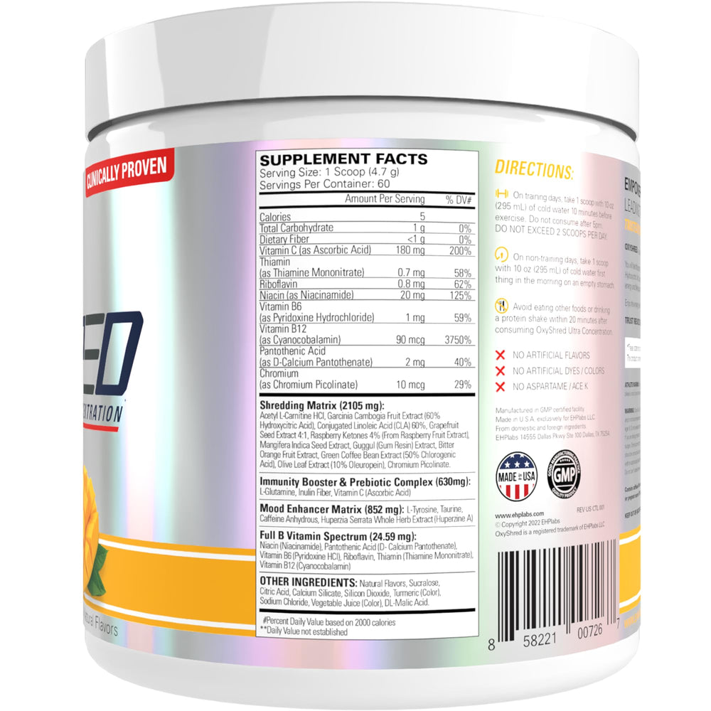 EHP Labs OxyShred immunity booster and prebiotic complex on box.