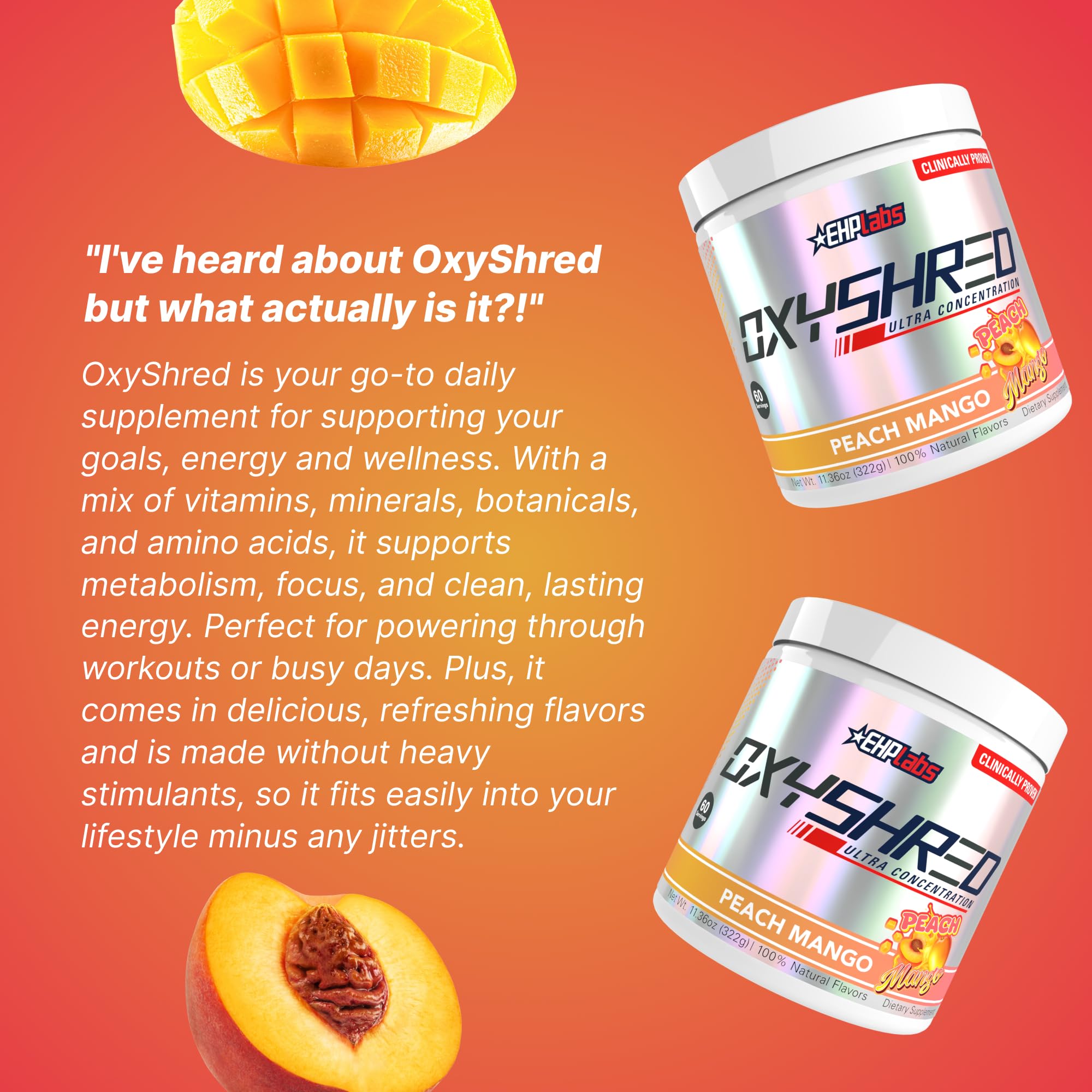 Ingredients panel featuring L Glutamine and Acetyl L Carnitine
