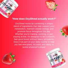 Ingredient panel of OxyShred Cosmic Blast featuring L Glutamine and Acetyl L Carnitine