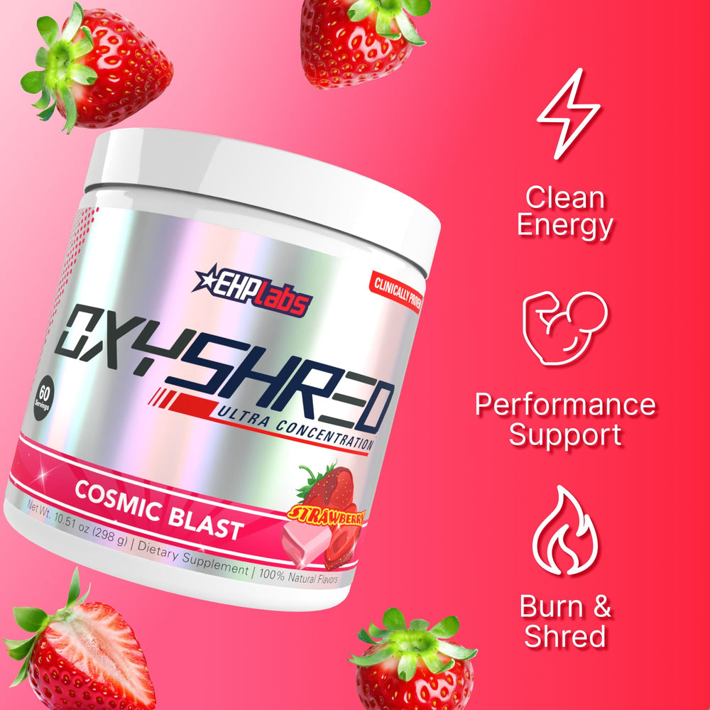 OxyShred Cosmic Blast scoop ready for precise pre-workout dosing