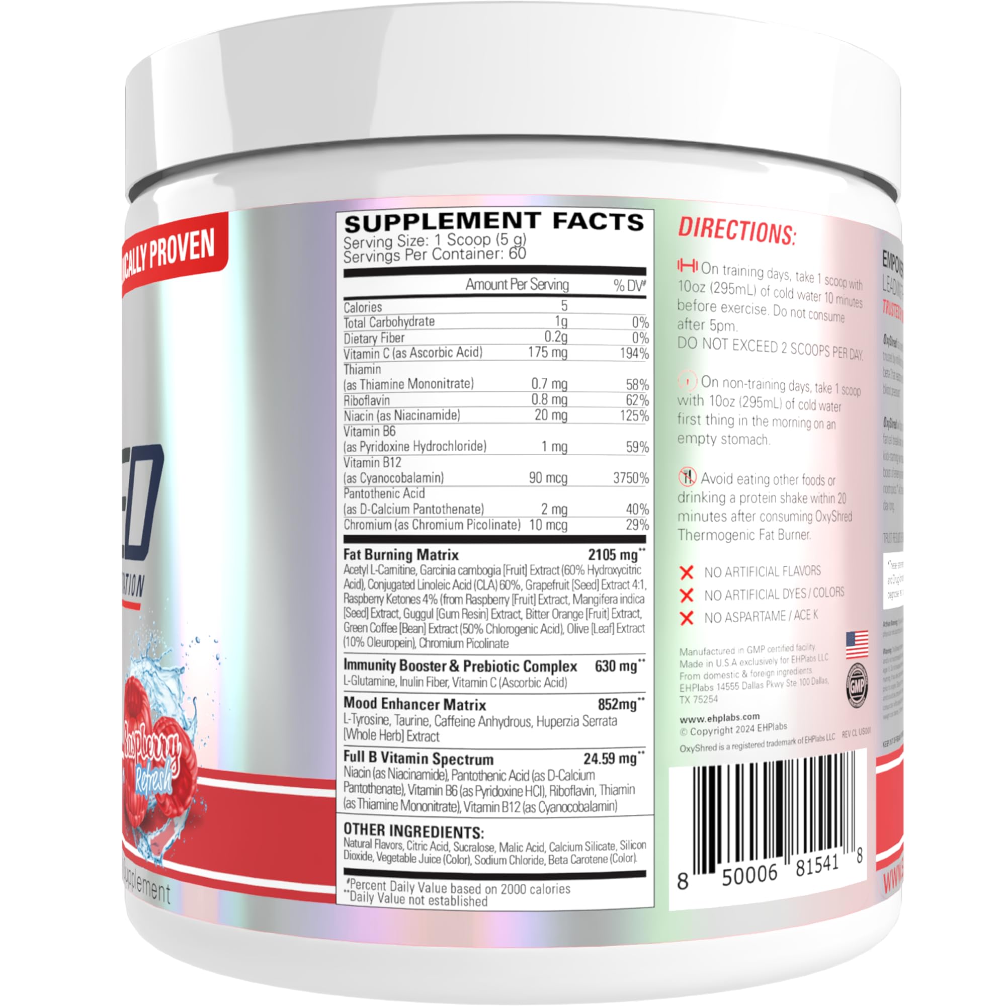 EHP Labs OxyShred green coffee bean extract in formula for energy.