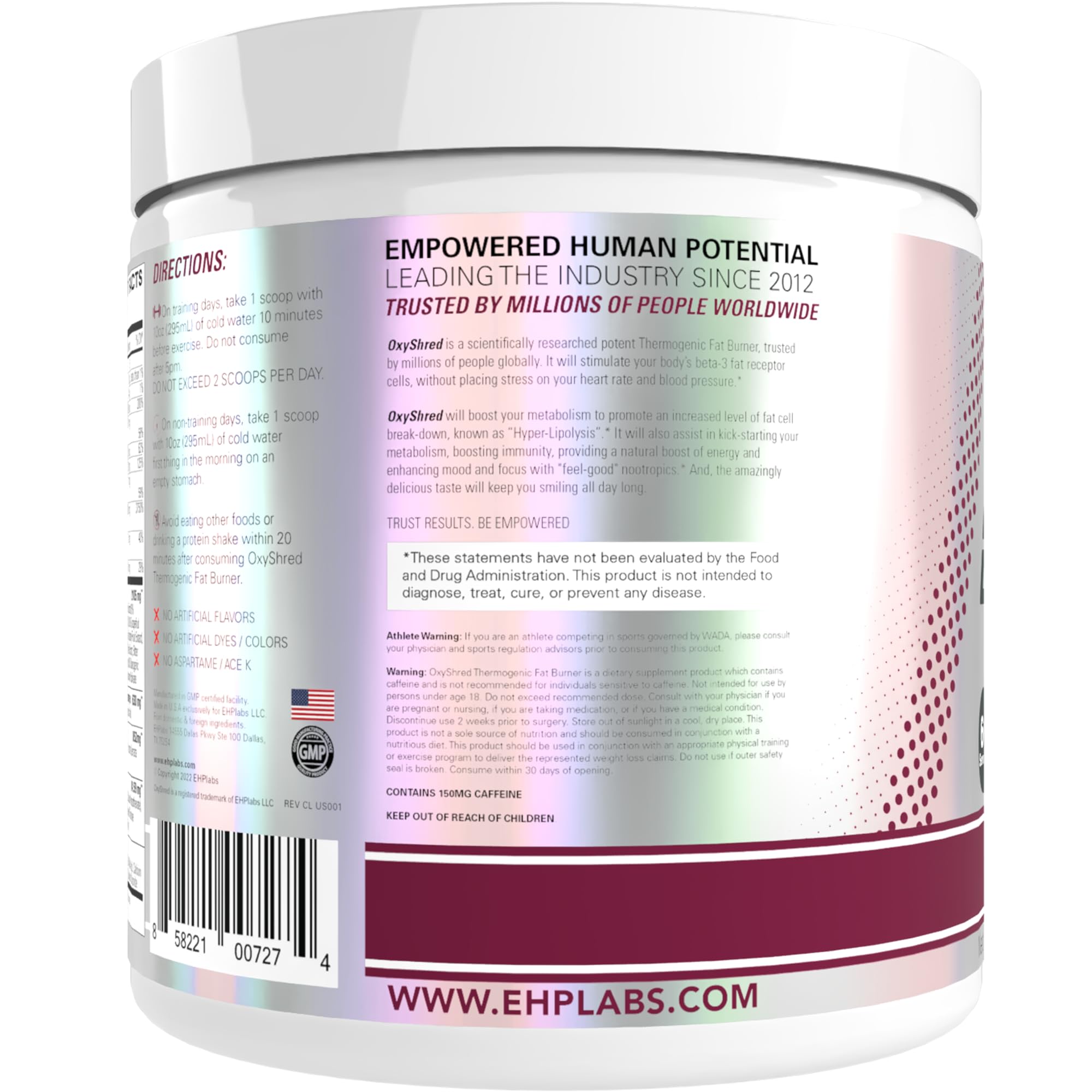 OxyShred Passionfruit label design on container