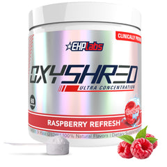 EHP Labs OxyShred tub front view for a powerful pre-workout boost.
