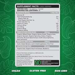 Digestive enzymes and probiotics label emphasizing gut support with OxyGreens.