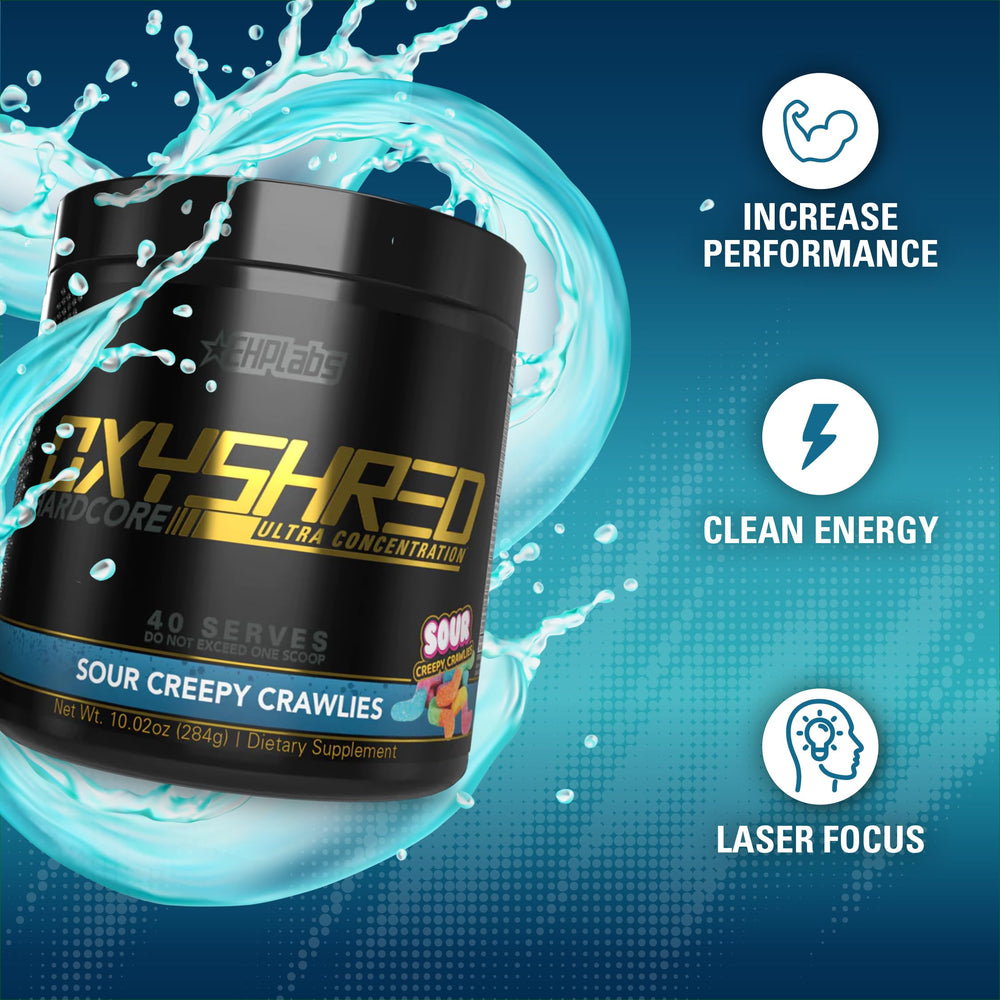 EHP Labs OxyShred Hardcore glutamine close-up highlighting stamina support