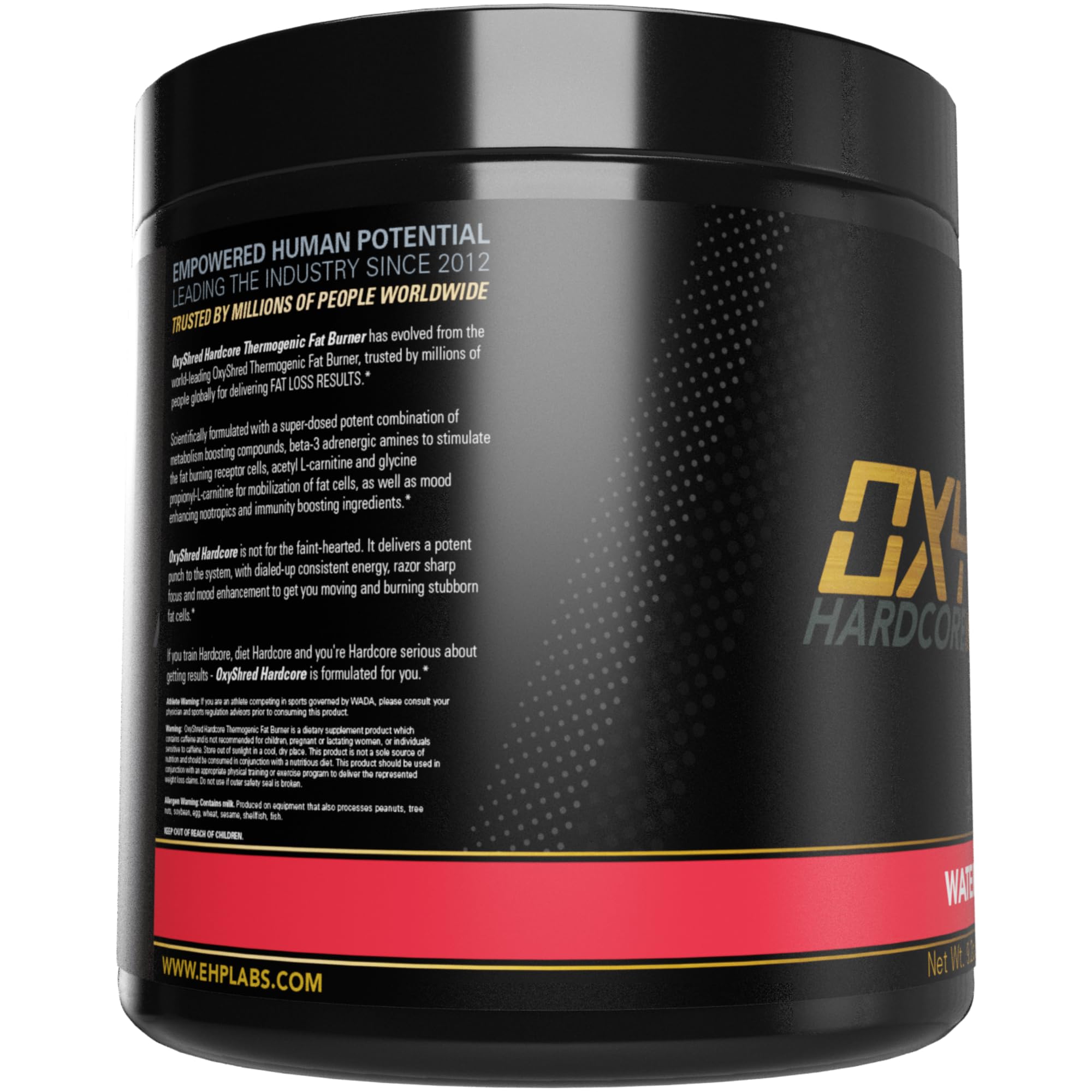 EHP Labs OxyShred Hardcore produced in a GMP facility with quality testing.