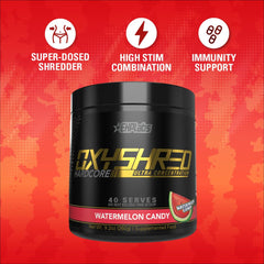EHP Labs OxyShred Hardcore scoop in cap for easy serving.