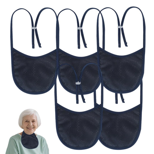 EHUELDER breathable tracheostomy cover navy 5-pack large flatlay for daily wear