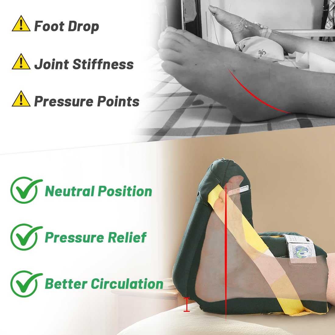 EHUELDER open-heel design enables skin checks and airflow for comfort