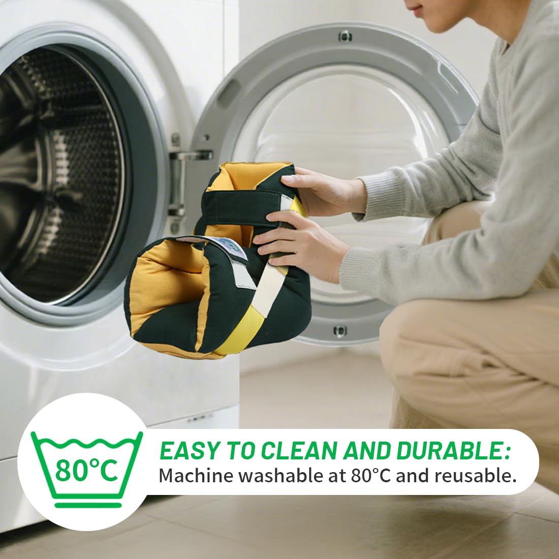 EHUELDER overnight-use design fits bed or wheelchair setups