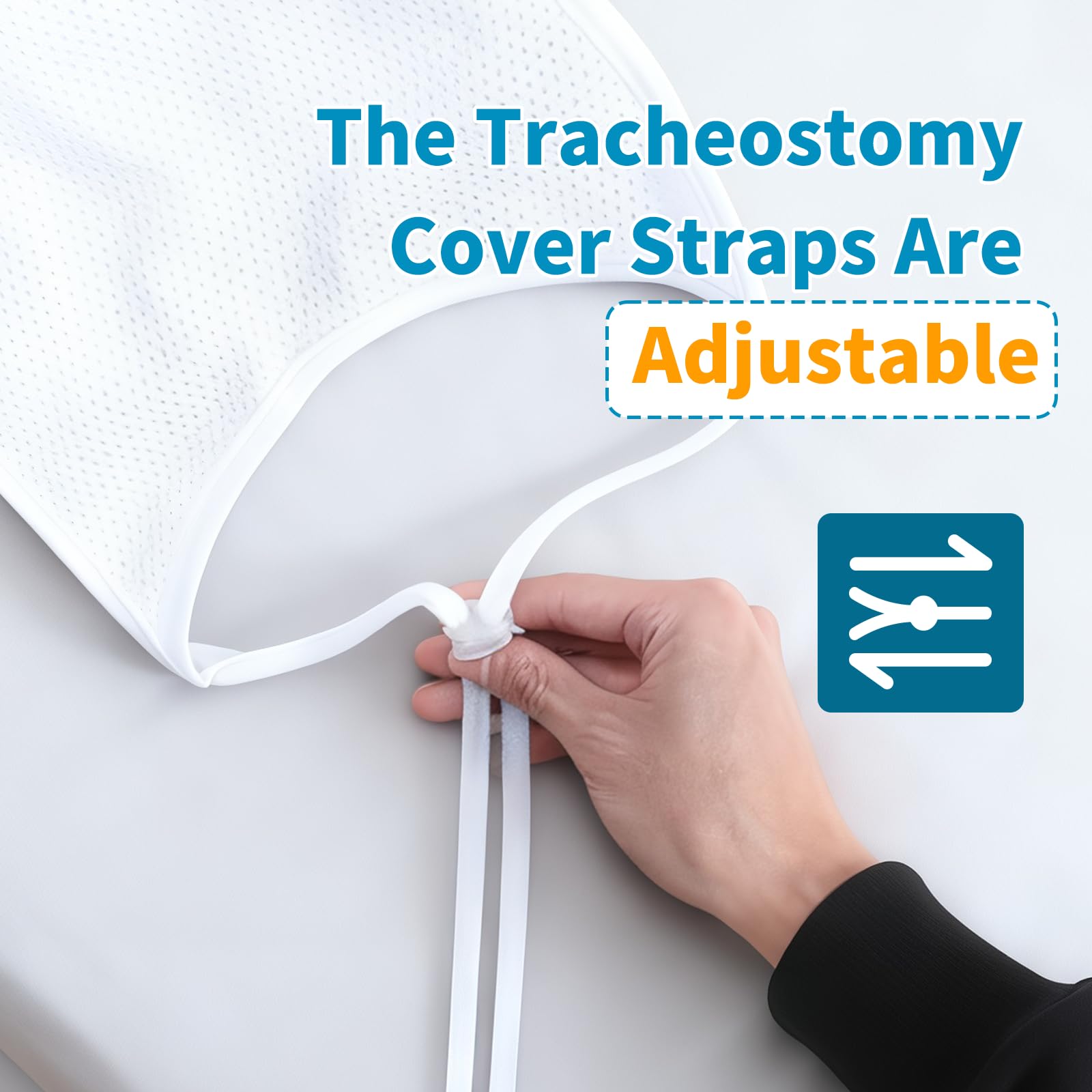 EHUELDER tracheostomy cover 3-layer filter close-up for breathable airflow