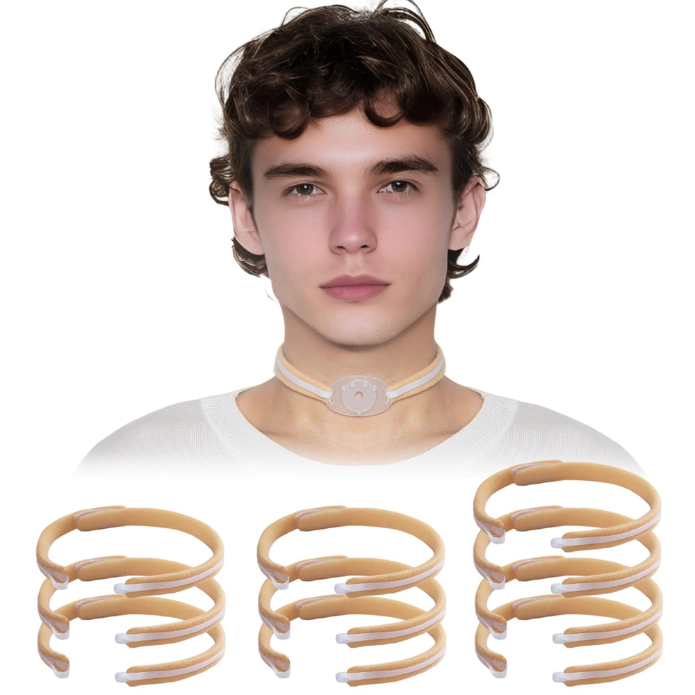 EHUSPU tracheostomy tube holder with adjustable strap for secure placement.