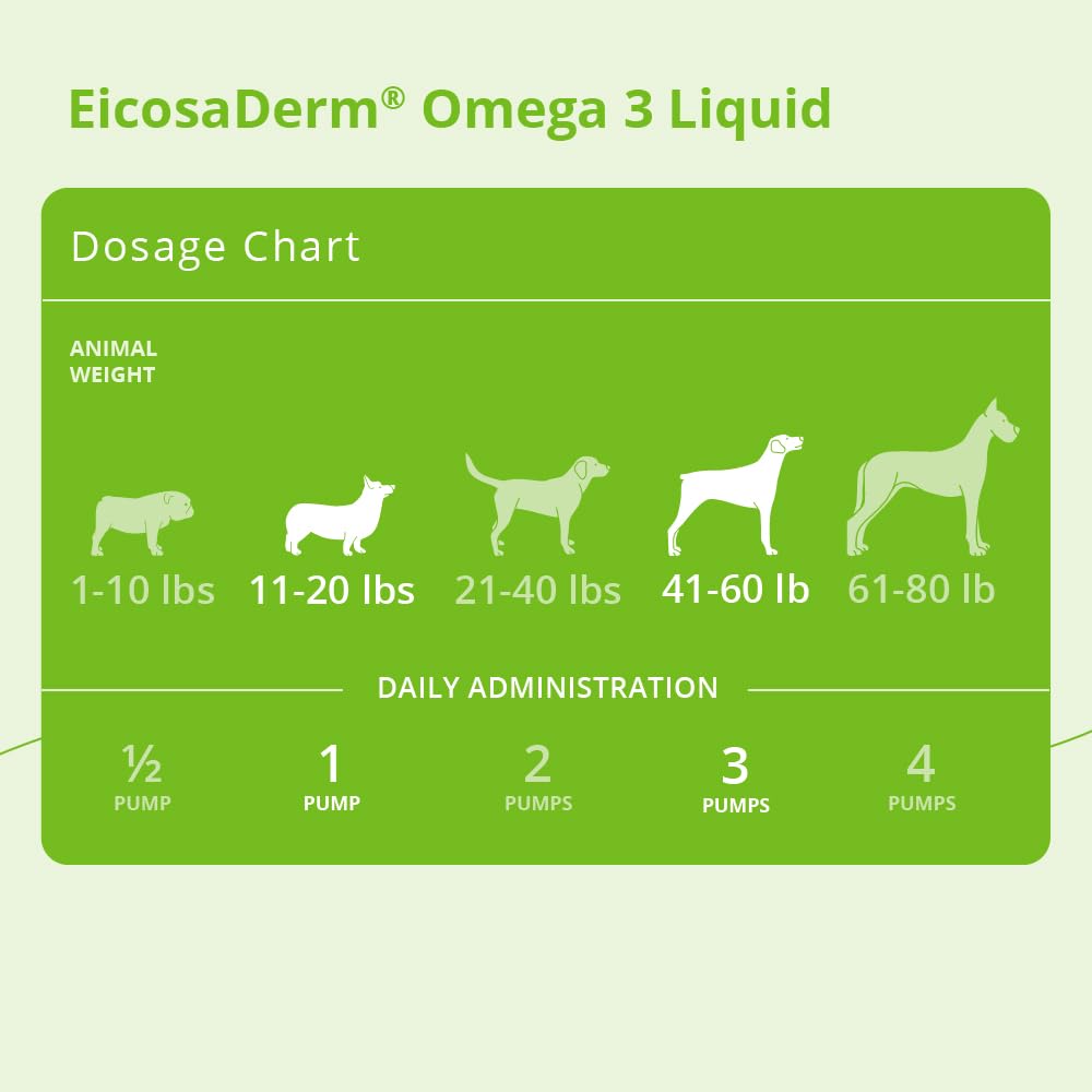 Happy dog with EicosaDerm Omega 3 liquid for healthy skin support