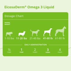 Happy dog with EicosaDerm Omega 3 liquid for healthy skin support