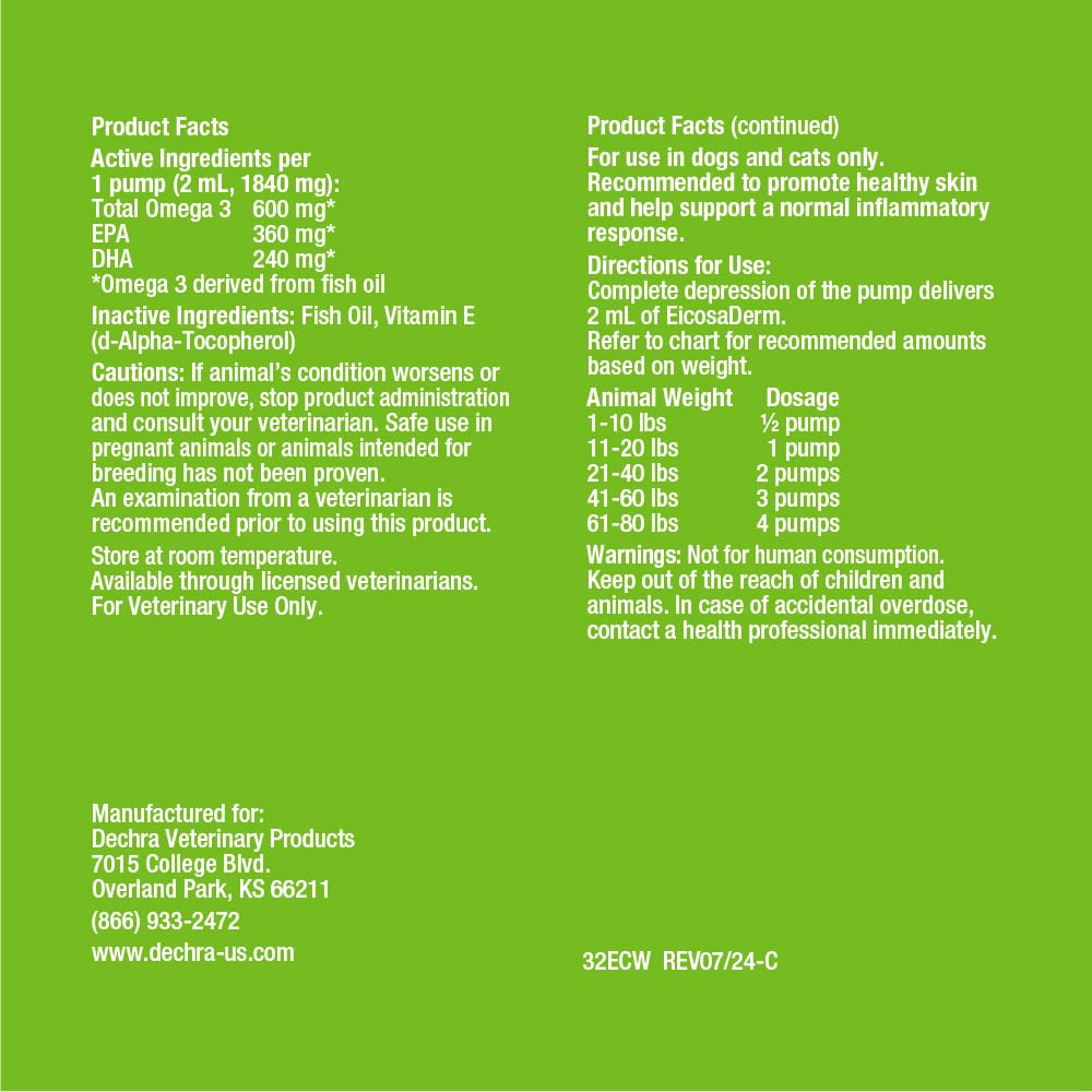 EicosaDerm Omega 3 label close-up highlighting Vitamin E antioxidant info