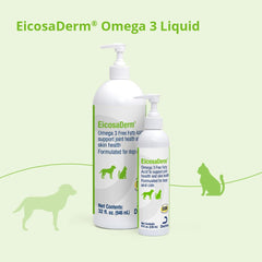 EicosaDerm Omega 3 Liquid bottle on a kitchen counter ready for use