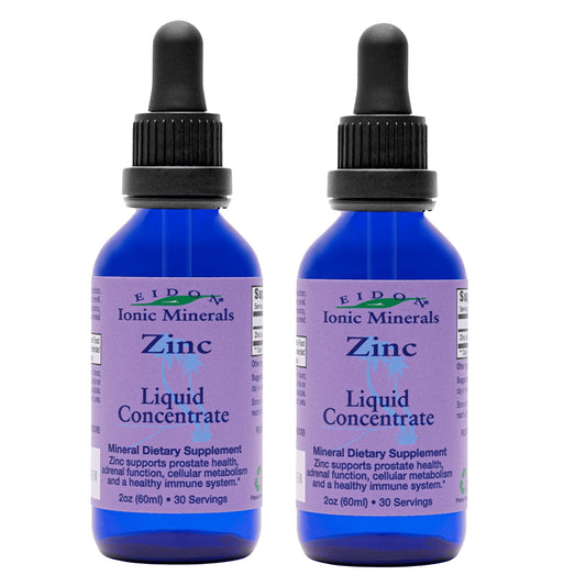 Eidon Ionic Minerals zinc liquid bottle for easy daily dosing.