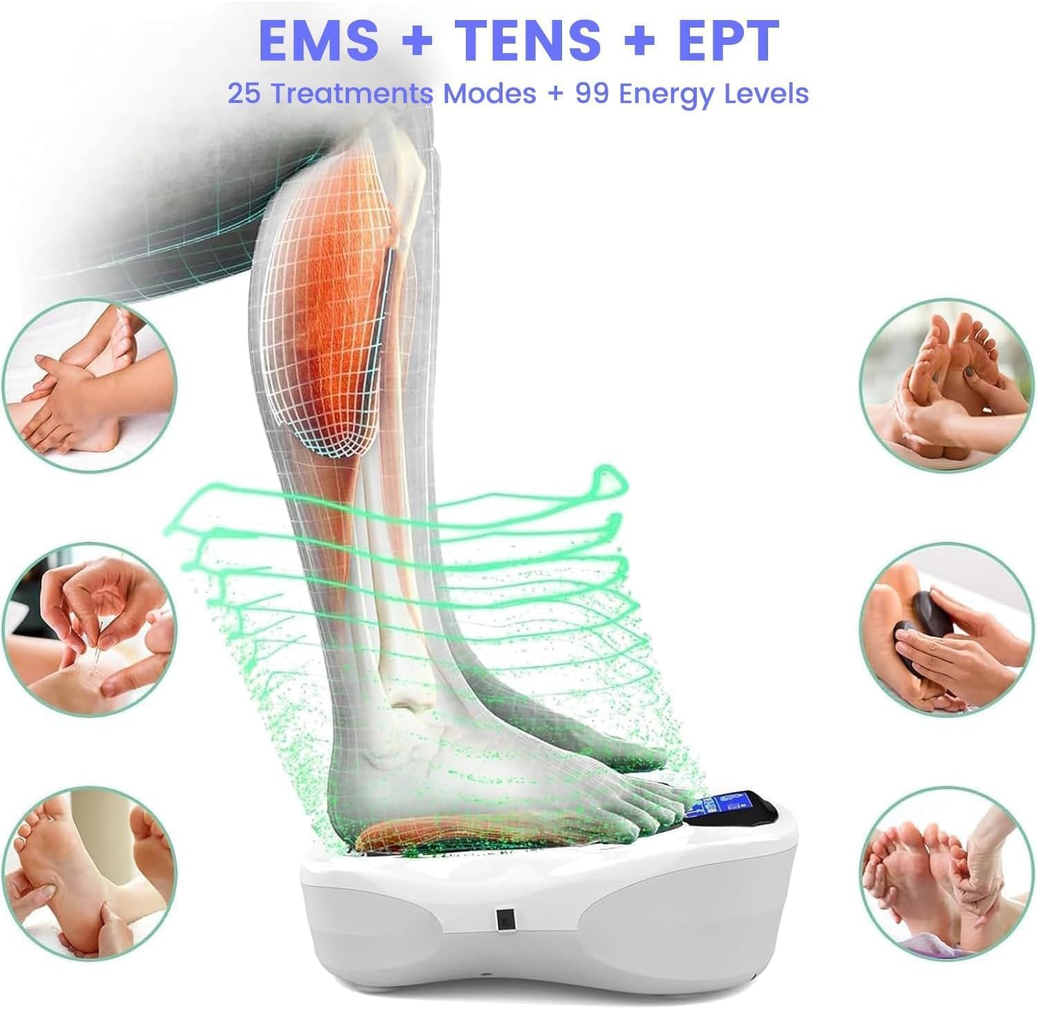EIGOTDYH EMS Foot Stimulator Pro 25 modes UI offers versatile options for personalized sessions.