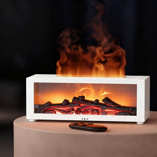 Eiifiter Fireplace Diffuser front view with warm ambient flame effect for cozy spaces.
