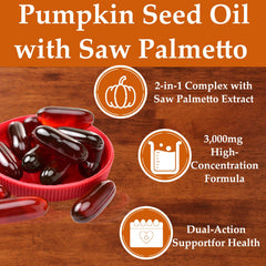 EILTEAU saw palmetto extract beside pumpkin seed oil, 2-in-1 pairing