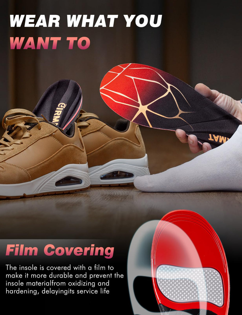 EIRMAT breathable velvet fabric reduces heat and keeps feet dry.
