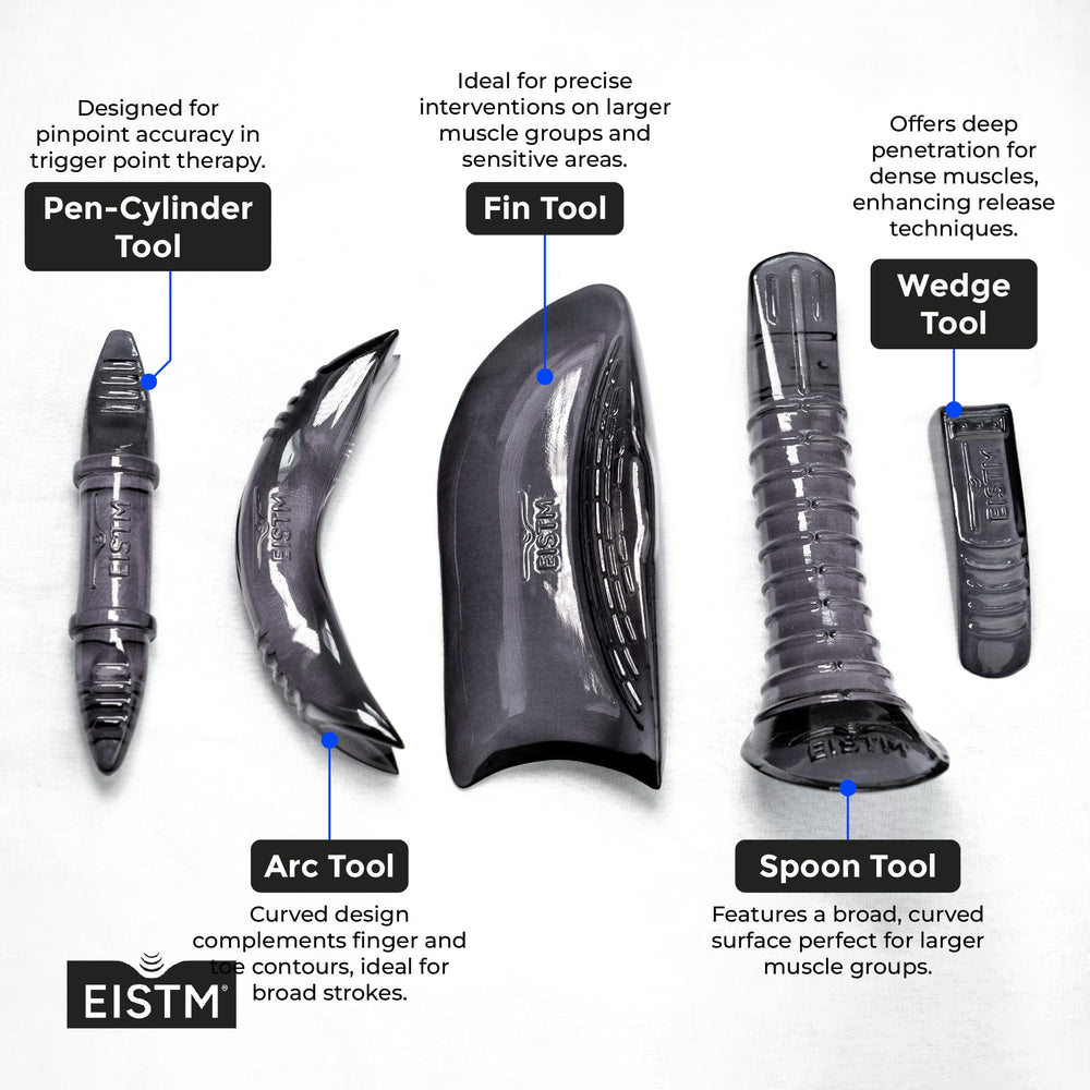 EISTM Pro 5-Piece IASTM Set — The Pen-Cylinder for precise trigger point therapy