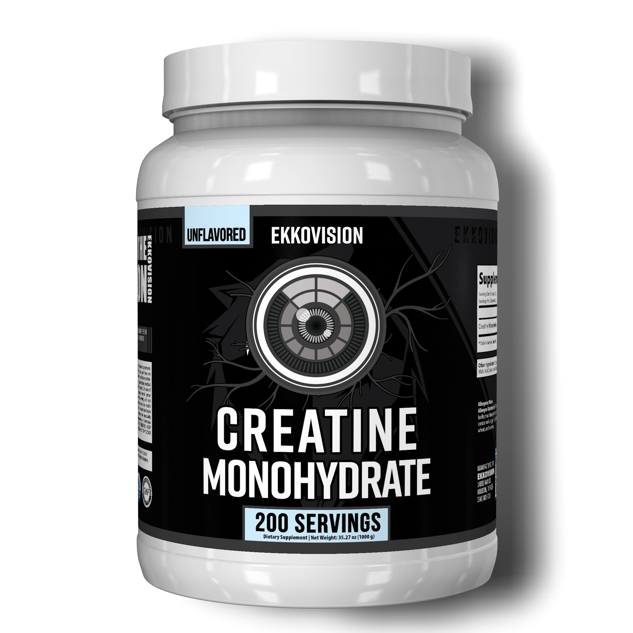 Ekkovision Creatine Monohydrate powder scoop dissolves easily for quick fueling.