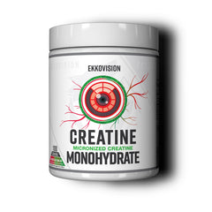 Ekkovision creatine monohydrate powder tub for easy mixing in water or shakes