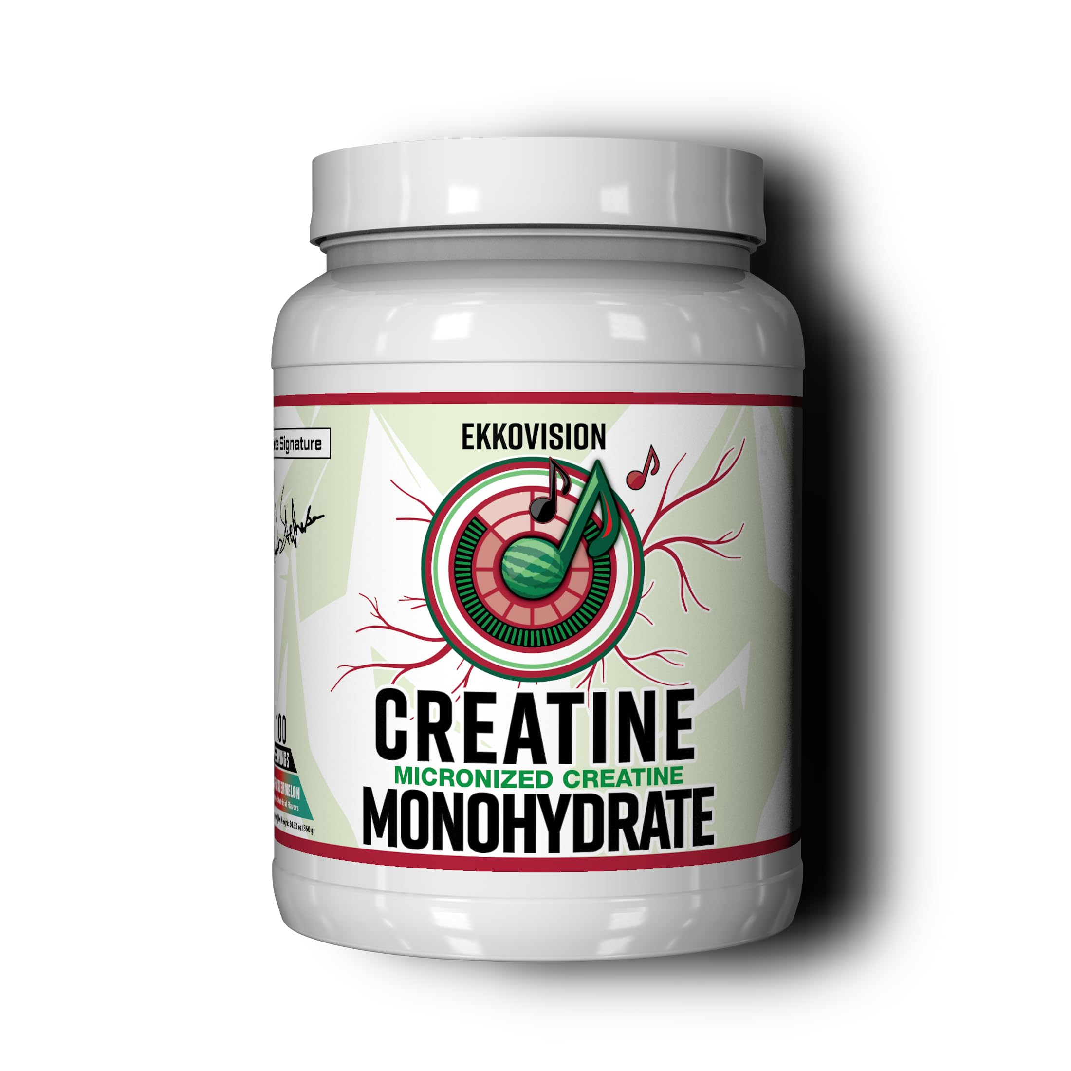 Ekkovision Creatine Monohydrate Sour Watermelon bottle pour supports quick energy during workouts