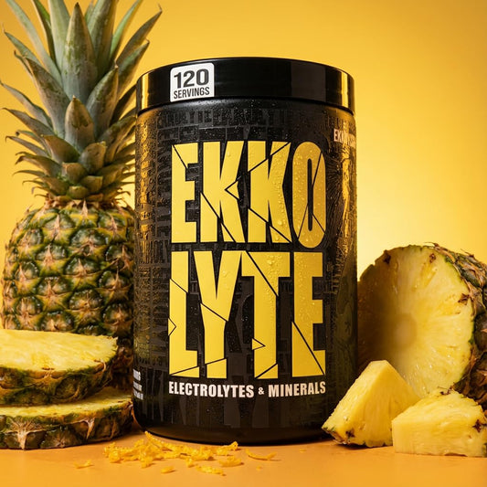 Scoop of Ekkolyte powder showing easy mix for hydration