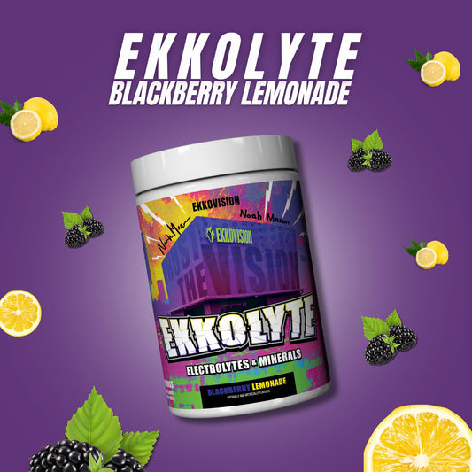 Ekkolyte powder dissolving in water for quick hydration after workouts.
