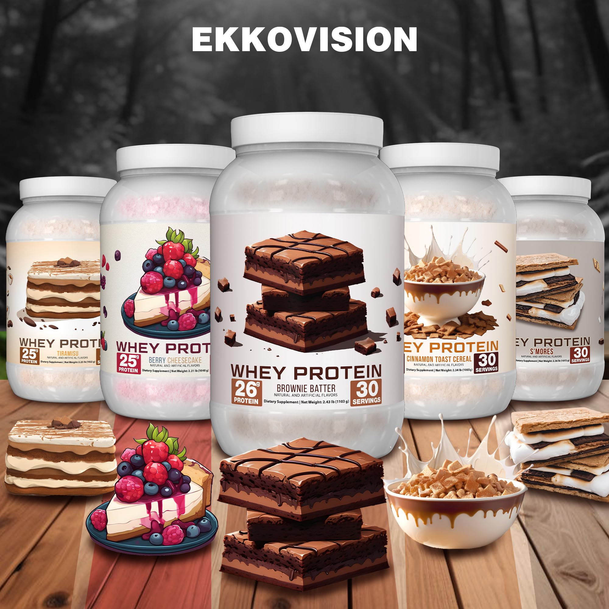 Ekkovision Berry Cheesecake powder in pancake batter for protein-rich breakfasts.