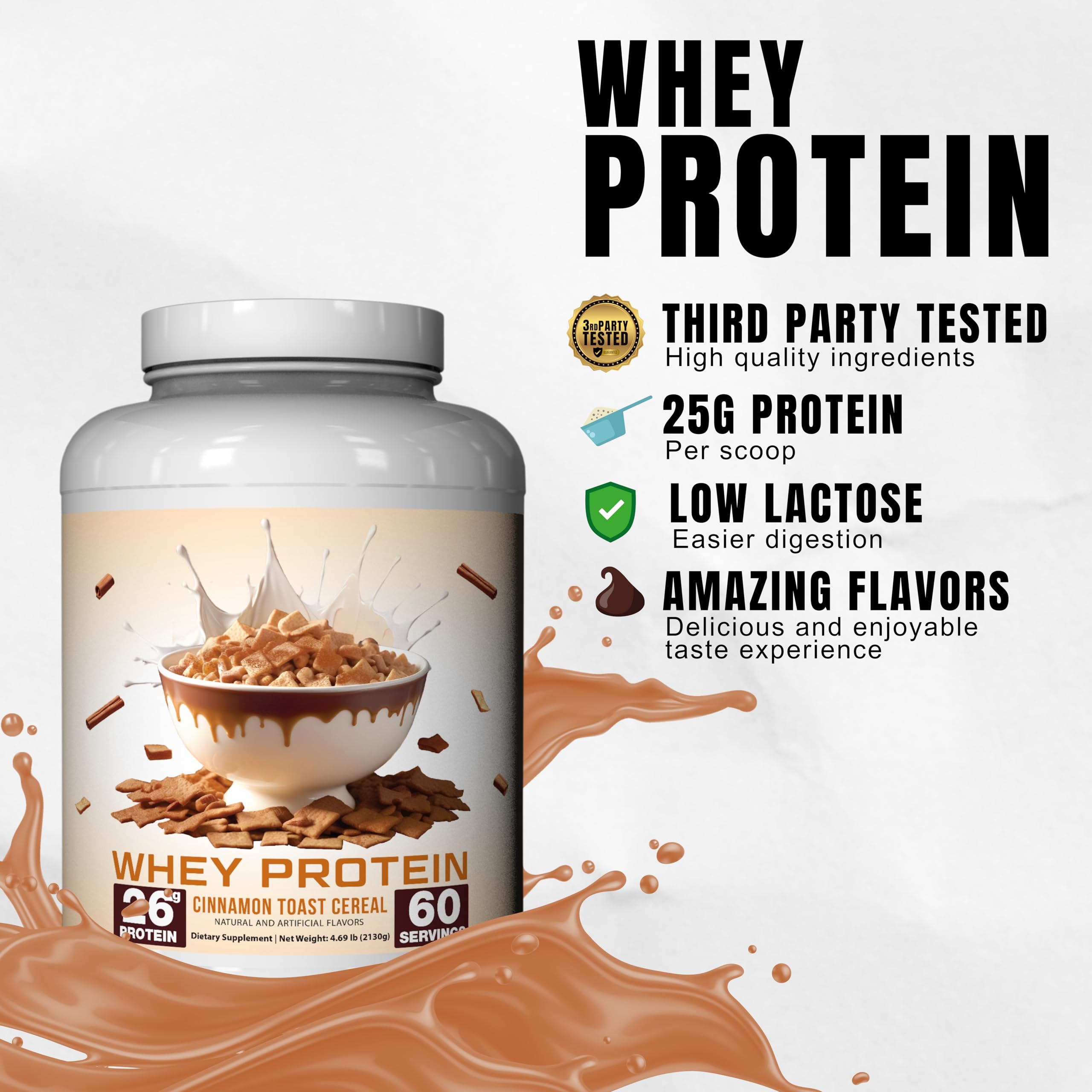Ekkovision Cinnamon Toast Whey Protein powder cup ready to blend into smoothies.