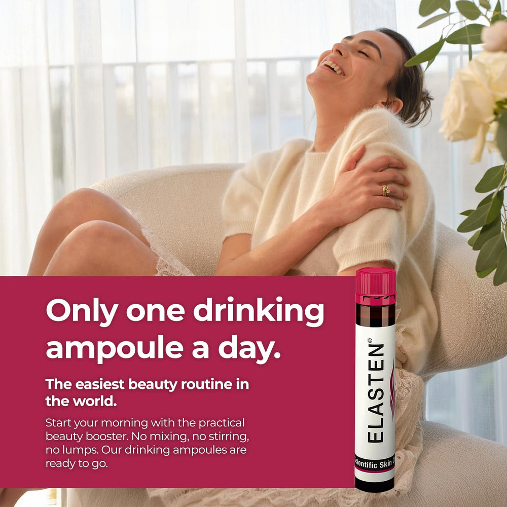 Elasten bottle and glass presentation showcases elegant application.
