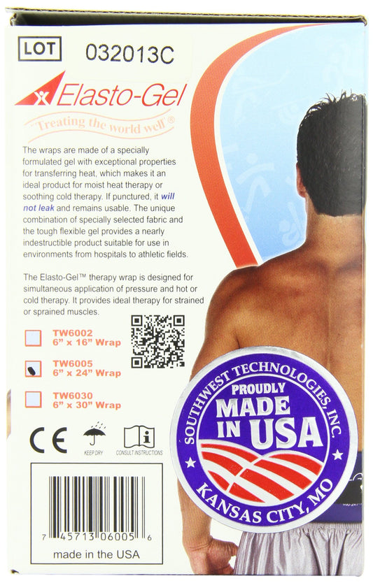 Folded Elasto-Gel wrap for compact, convenient therapy on the go.