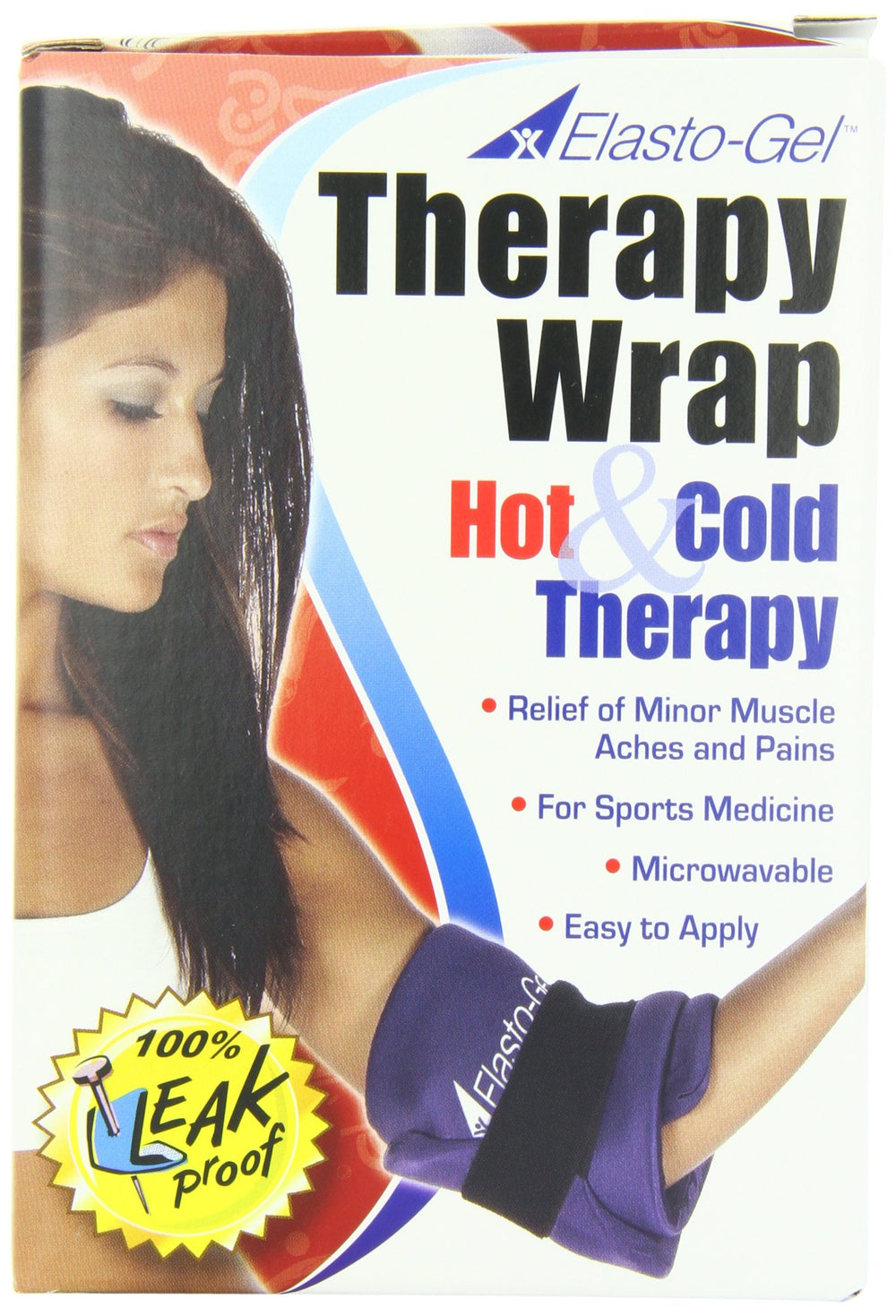 Elasto-Gel hot/cold wrap front view demonstrates durable, reusable therapy.