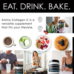 Measuring scoop included for easy daily dose of collagen C
