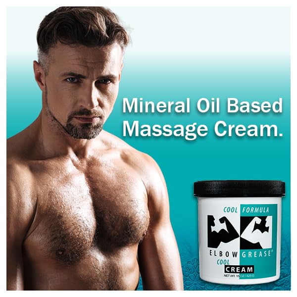 Portable 15 oz Elbow Grease Cool Massage Cream tub for travel