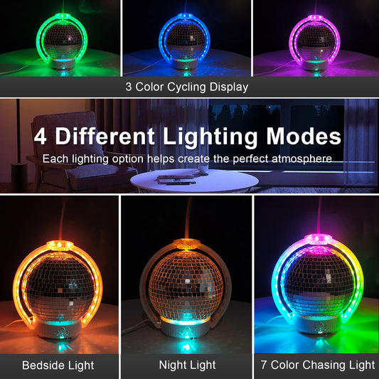 Elcxsla RGB circle lights project color across walls for ambient decor.